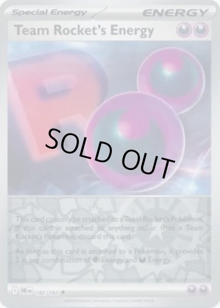 Team Rocket's Energy/ロケット団エネルギー  (DRI 182/182 Reverse Holo) NM